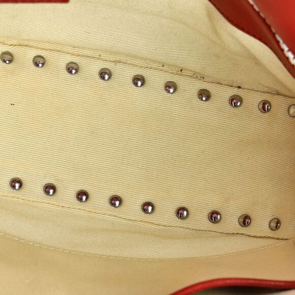 Valentino Garavani Free Rockstud Saddle Crossbody Bag Leather Medium Red - Picture 5 of 9